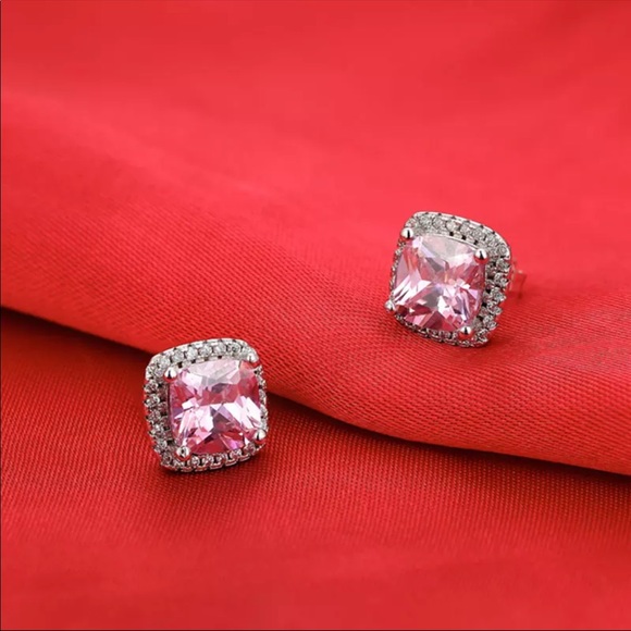 Pink silver ring + matching earrings - Picture 4 of 5